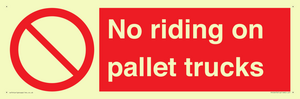 No riding on pallet trucks